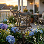 🌻🐂Highland Cow Garden Stake – Rustic Charm for Your Outdoor Space🏆