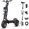T90 Pro Electric Scooter for Adults, 10000W Dual Motor, 68 MPH Max Speed, 72V Removable Battery, 14" Off-Road Tires 800lbs Max Load, Music Light, Waterproof, 65 Mile Range, Fast E-Scooter🏆