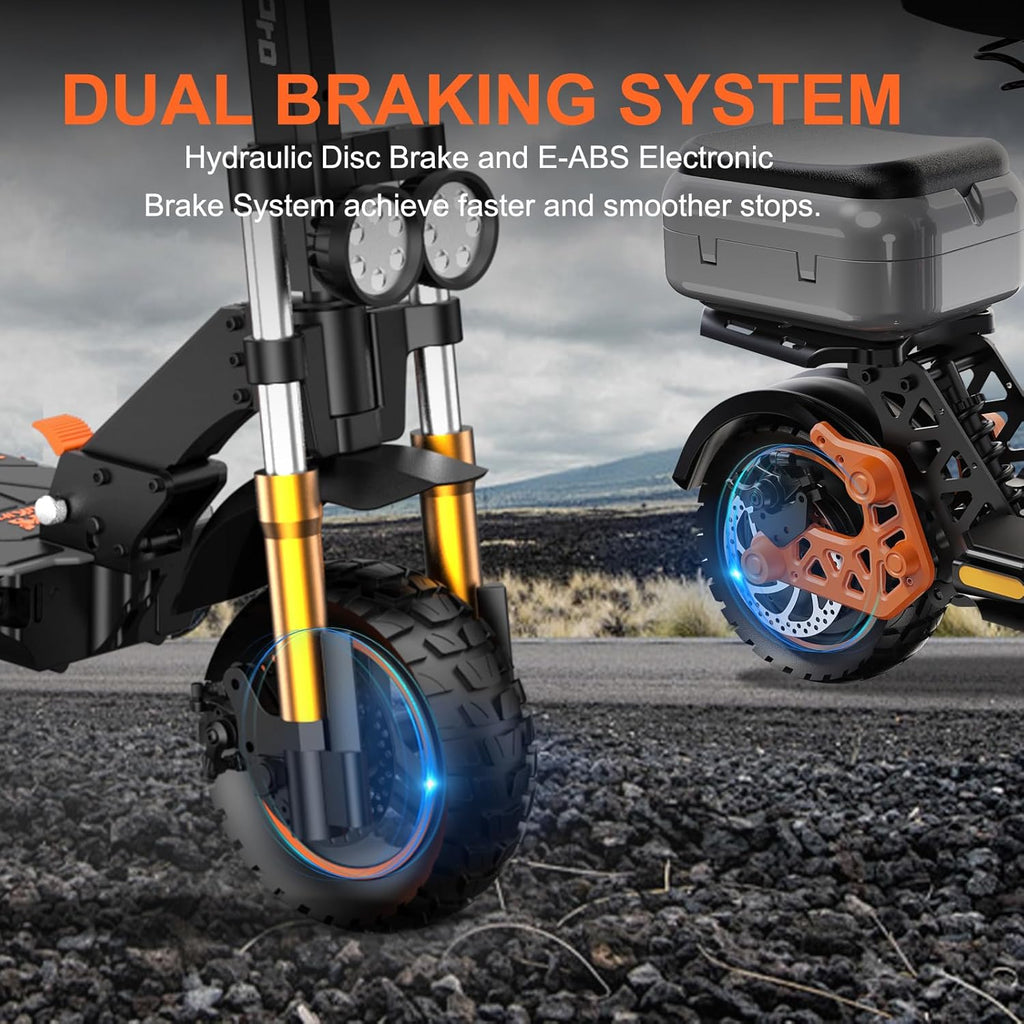 Electric Scooter for Adults 5600W Dual Motors, 50MPH & 50 Miles Range, 60V 27Ah Battery, Foldable Heavy Duty E Scooter, 11" Off Road Tires Fast Electric Scooter with Seat🏆