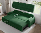 Sectional Sofa Couch, 87" Sleeper Sofa Bed with Reversible Storage Chaise Pull Out Couch🏆