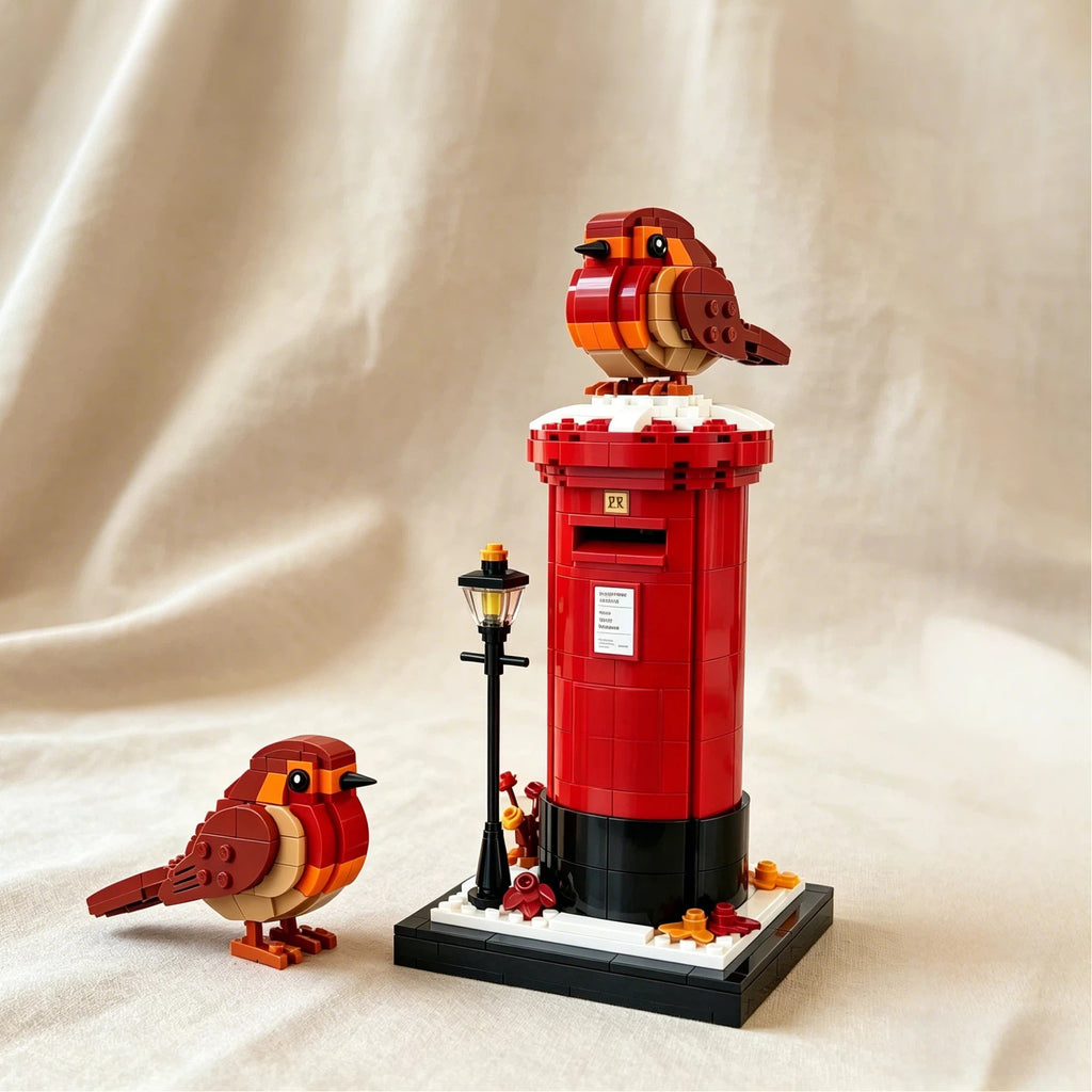 Vintage Postbox & Robin Brick Set – A Symbol of Love & Remembrance📮💋