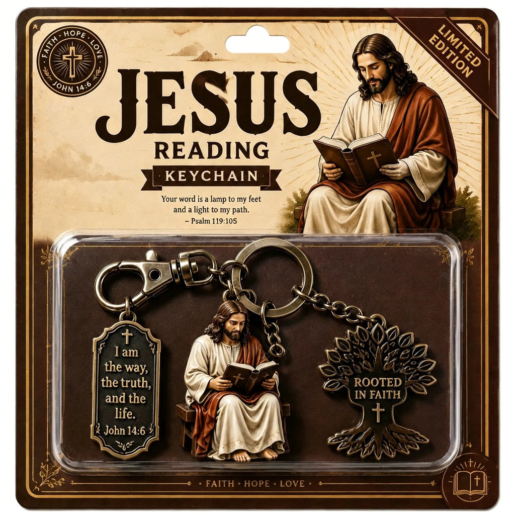 🔥LAST DAY 50% OFF - ✝Jesus Reading Keychain💋
