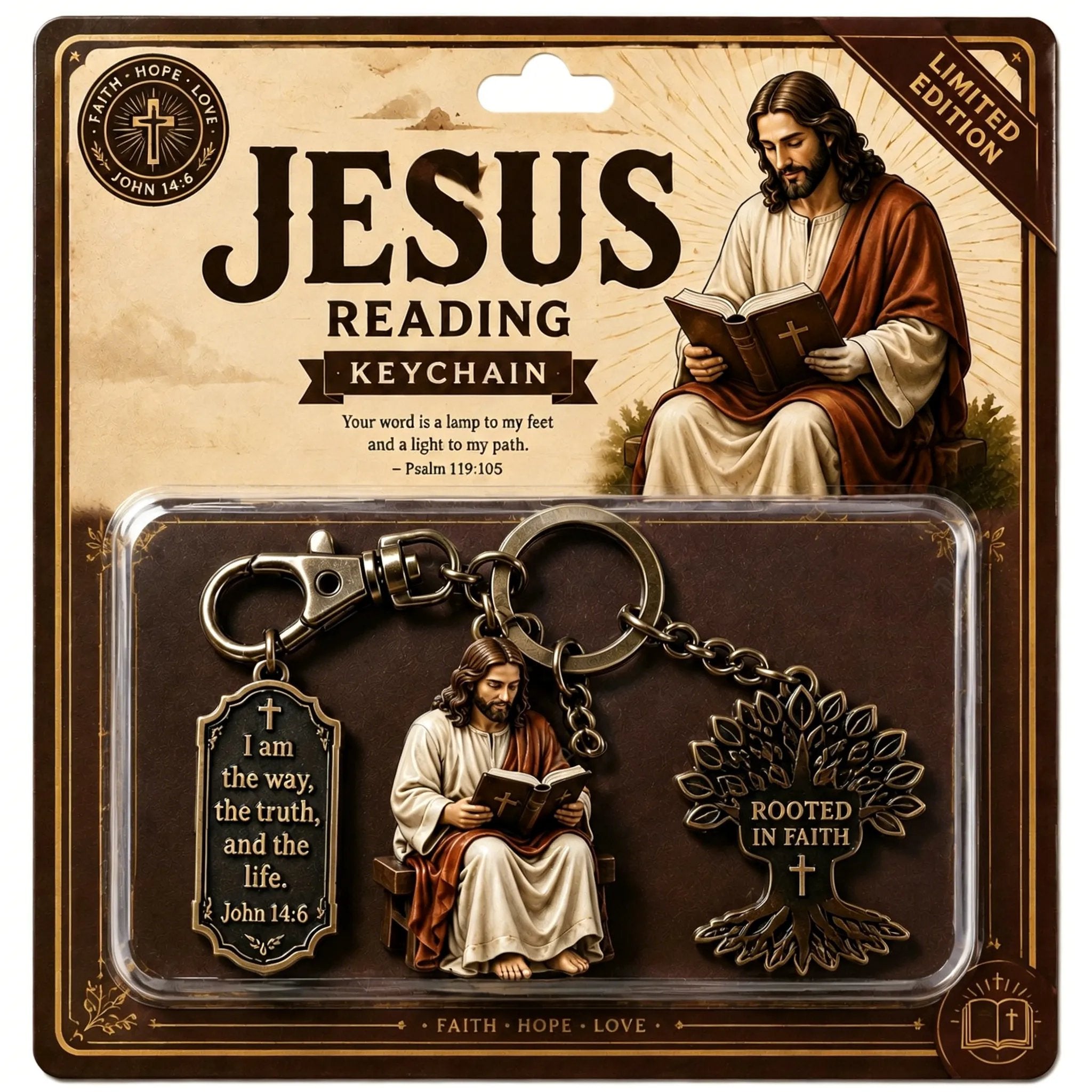 🔥LAST DAY 50% OFF - ✝Jesus Reading Keychain💋