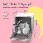 Mini Dishwasher | Compact Table Top Dishwasher with 3 Place Settings, 7 Programmes, Touch Control, LED Display, Delay Start and Off-peak Wash Function🔥Hot Sale🔥🏆