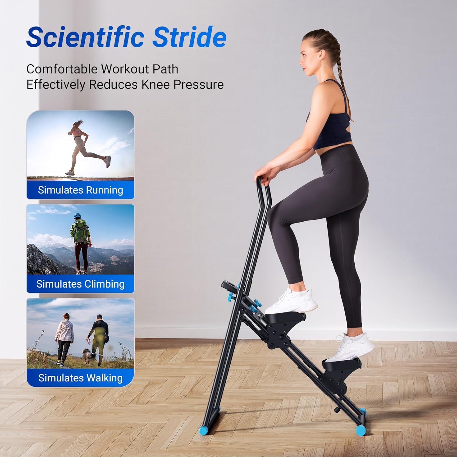Stair Stepper with Handlebar, LED Display, 300LBS Capacity, Climber Exercise Machine for Workouts, Home Fitness Equipment for Women&Men🏆
