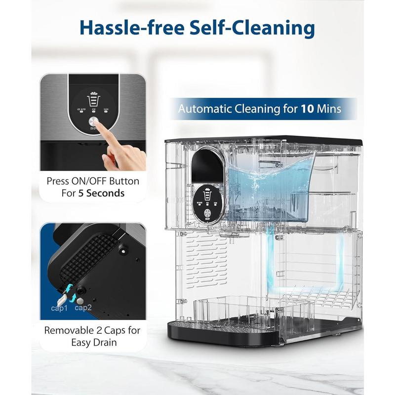 Nugget Ice Maker, 44lbs/Day, Fast 15min Ice, Self-Dispensing & Self-Cleaning🏆