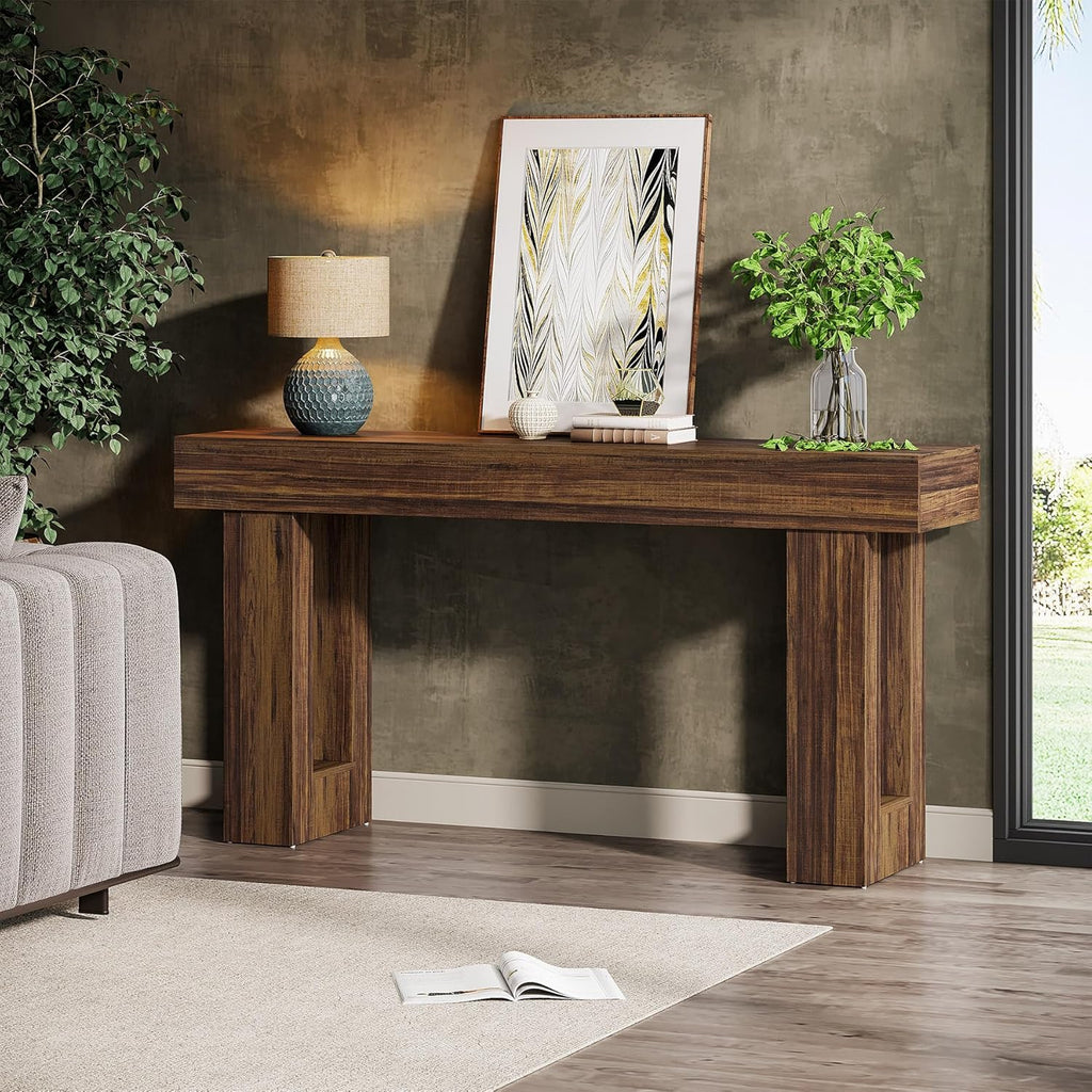 63-Inch Long Console Table, Wooden Rectangular Sofa Table Behind The Couch, Farmhouse Entryway Table for Entrance, Hallway, Living Room🏆