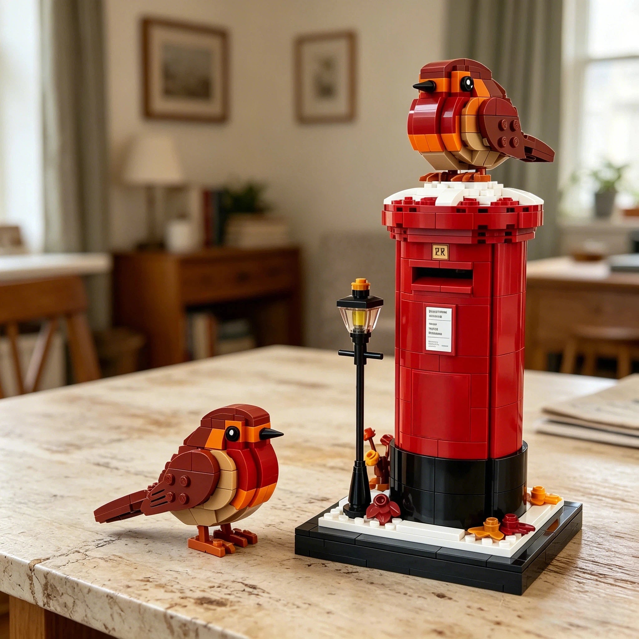 Vintage Postbox & Robin Brick Set – A Symbol of Love & Remembrance📮💋