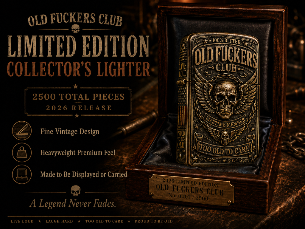 ☠️ Old Fuckers Club Vintage Lighter | 2026 Limited Edition Collectible Metal Lighter💋