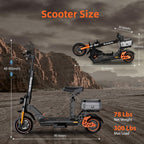 Electric Scooter for Adults 5600W Dual Motors, 50MPH & 50 Miles Range, 60V 27Ah Battery, Foldable Heavy Duty E Scooter, 11" Off Road Tires Fast Electric Scooter with Seat🏆
