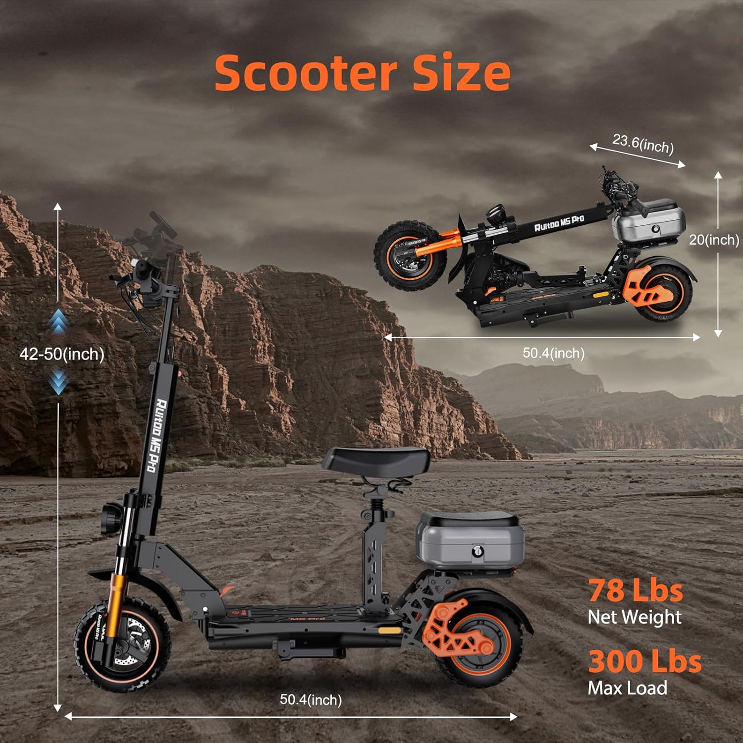Electric Scooter for Adults 5600W Dual Motors, 50MPH & 50 Miles Range, 60V 27Ah Battery, Foldable Heavy Duty E Scooter, 11" Off Road Tires Fast Electric Scooter with Seat🏆