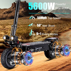 Electric Scooter for Adults 5600W Dual Motors, 50MPH & 50 Miles Range, 60V 27Ah Battery, Foldable Heavy Duty E Scooter, 11" Off Road Tires Fast Electric Scooter with Seat🏆