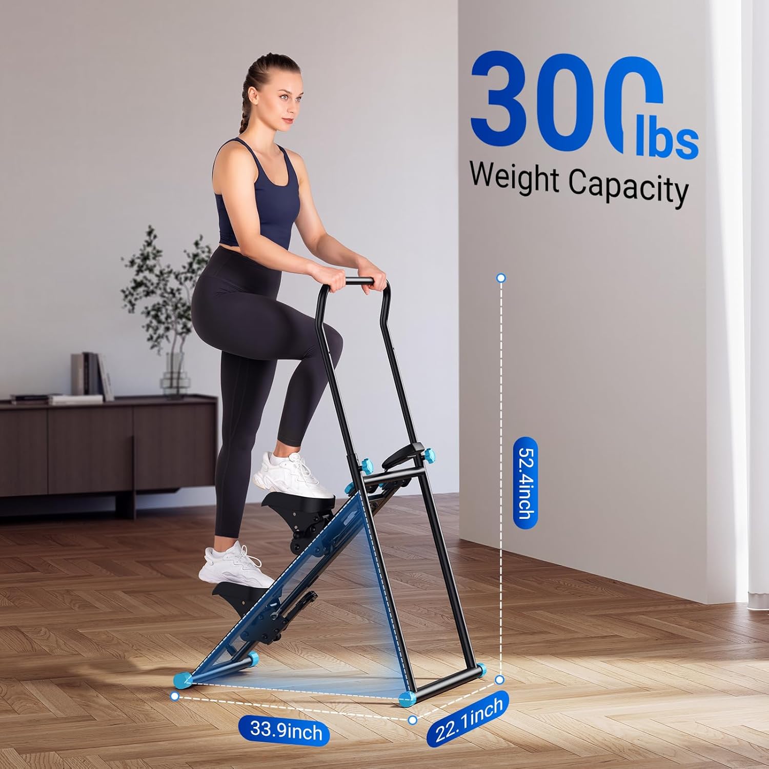 Stair Stepper with Handlebar, LED Display, 300LBS Capacity, Climber Exercise Machine for Workouts, Home Fitness Equipment for Women&Men🏆