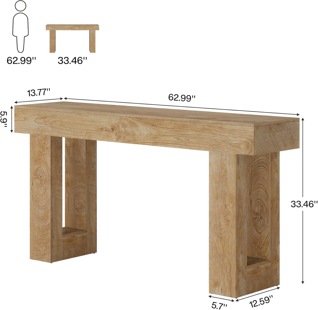 63-Inch Long Console Table, Wooden Rectangular Sofa Table Behind The Couch, Farmhouse Entryway Table for Entrance, Hallway, Living Room🏆