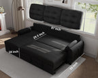 Sectional Sofa Couch, 87" Sleeper Sofa Bed with Reversible Storage Chaise Pull Out Couch🏆