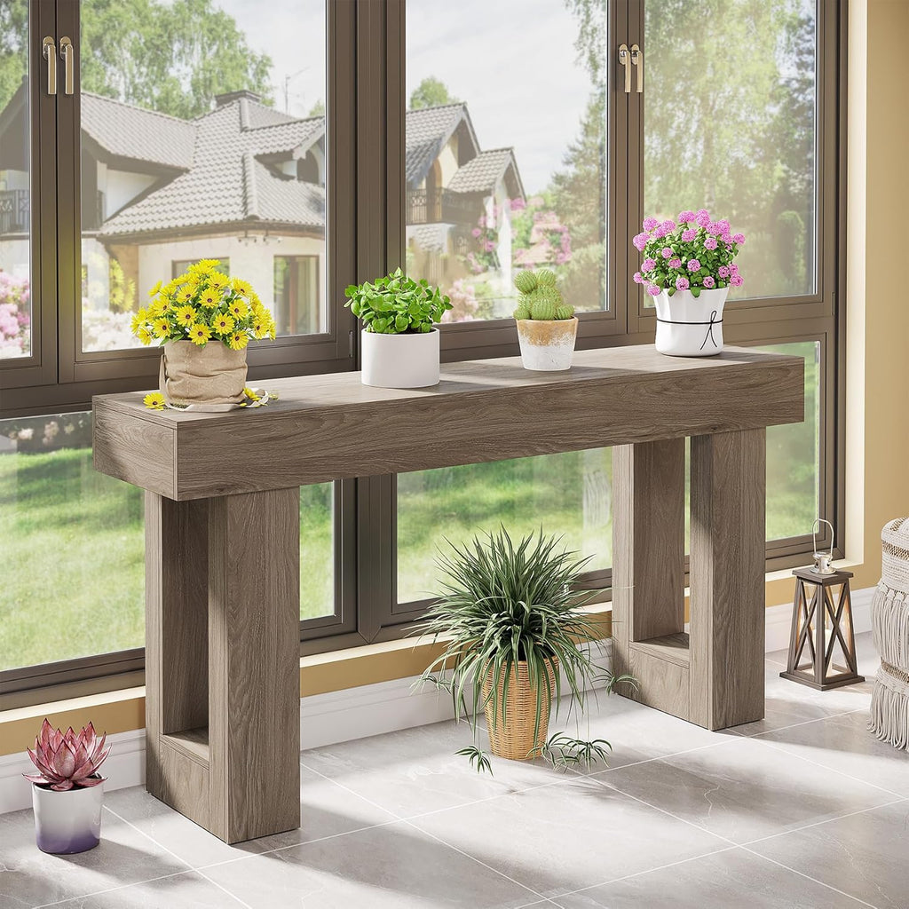 63-Inch Long Console Table, Wooden Rectangular Sofa Table Behind The Couch, Farmhouse Entryway Table for Entrance, Hallway, Living Room🏆