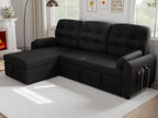 Sectional Sofa Couch, 87" Sleeper Sofa Bed with Reversible Storage Chaise Pull Out Couch🏆