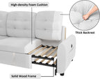 Sectional Sofa Couch, 87" Sleeper Sofa Bed with Reversible Storage Chaise Pull Out Couch🏆