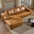 104" Cloud Sectional Couch with L-Shape Chaise,Modern Modular Sofa with Deep Seat, Upholstered Couches for Living Room Bedroom,No Assembly Required, Black (Plush Corduroy Fabric)🏆