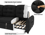 Sectional Sofa Couch, 87" Sleeper Sofa Bed with Reversible Storage Chaise Pull Out Couch🏆