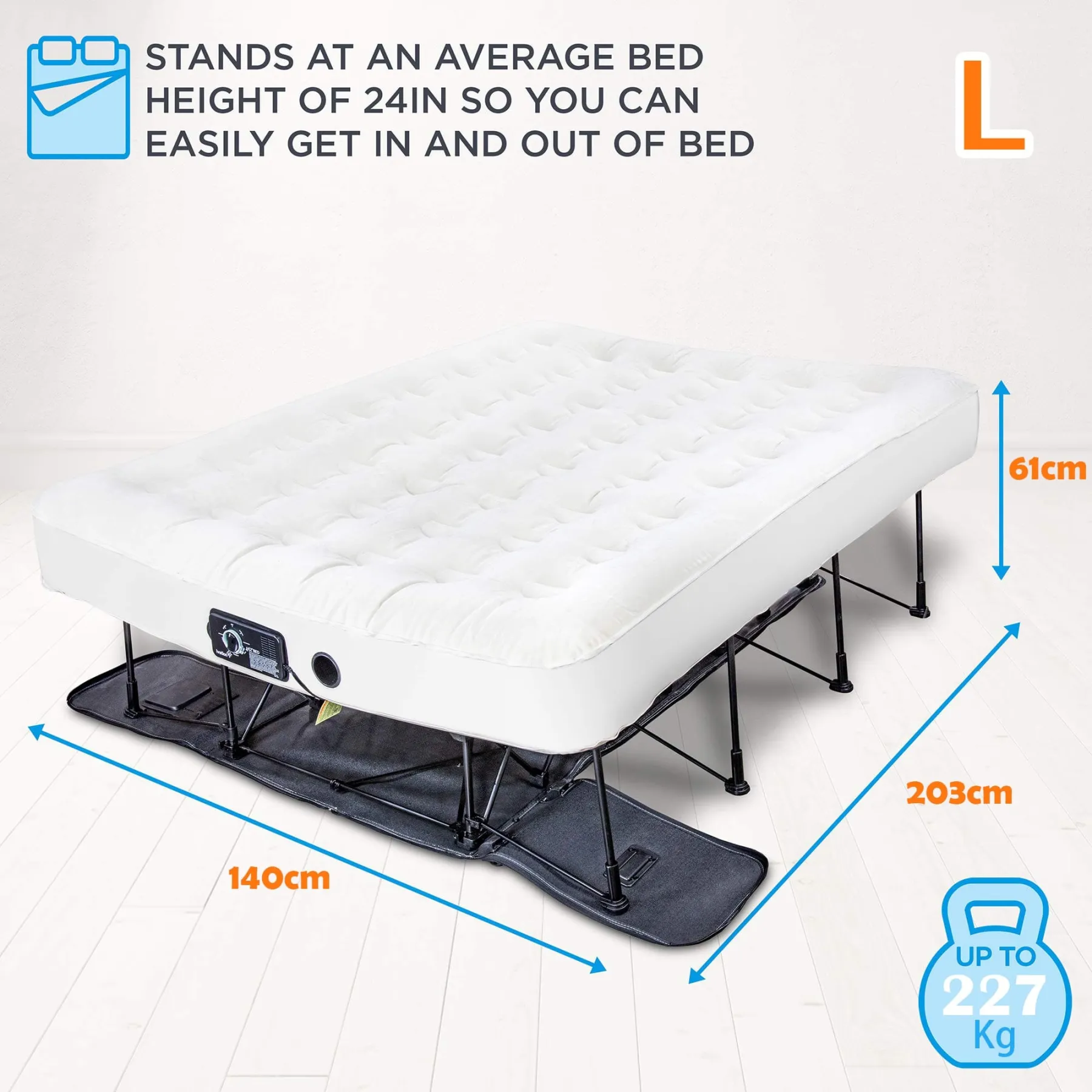 ⚡ Clearance sale🚀 Self-Inflating Air Mattress with Frame | Elevated Comfort Bed 🛏️🏆