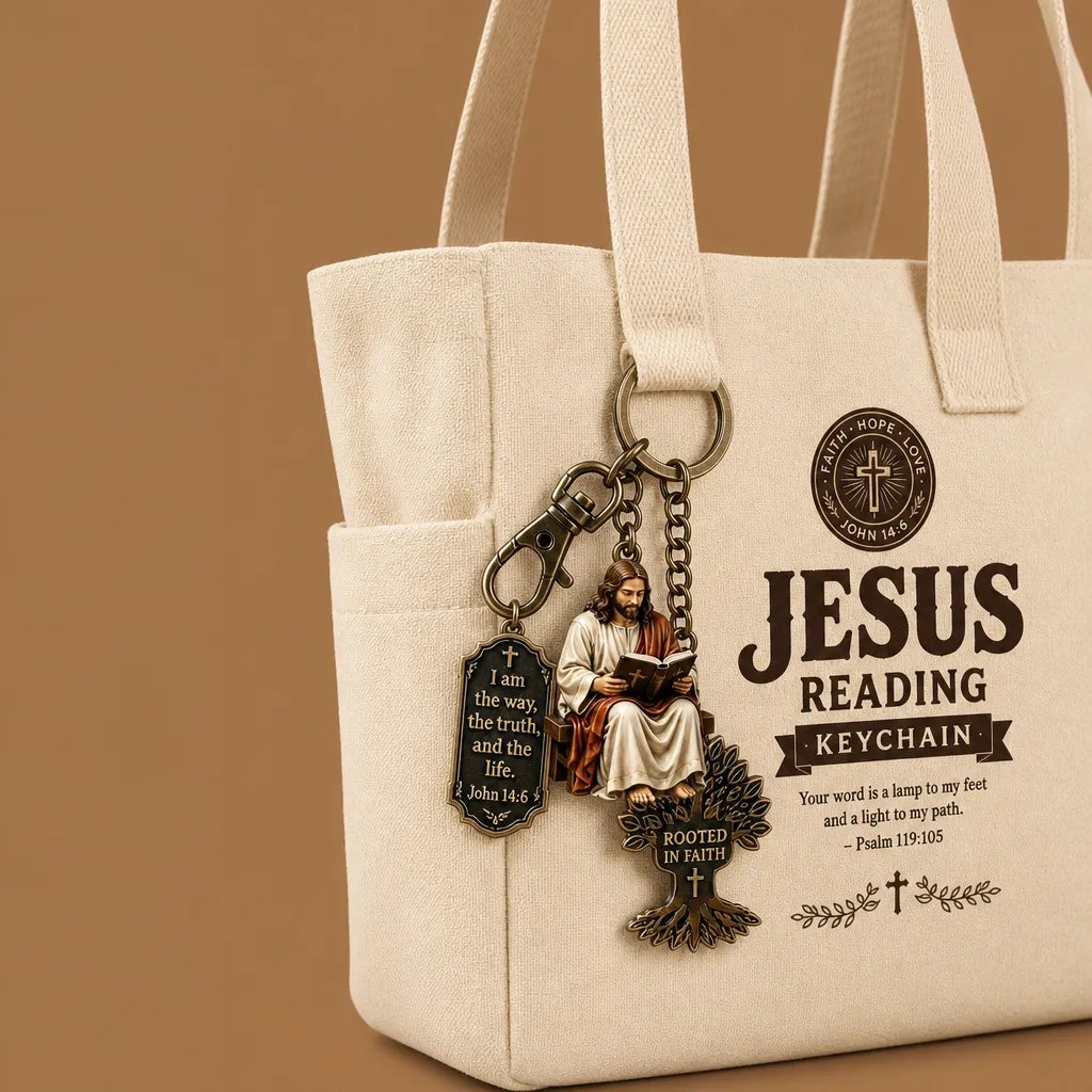 🔥LAST DAY 50% OFF - ✝Jesus Reading Keychain💋
