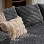 104" Cloud Sectional Couch with L-Shape Chaise,Modern Modular Sofa with Deep Seat, Upholstered Couches for Living Room Bedroom,No Assembly Required, Black (Plush Corduroy Fabric)🏆