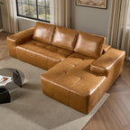 104" Cloud Sectional Couch with L-Shape Chaise,Modern Modular Sofa with Deep Seat, Upholstered Couches for Living Room Bedroom,No Assembly Required, Black (Plush Corduroy Fabric)🏆