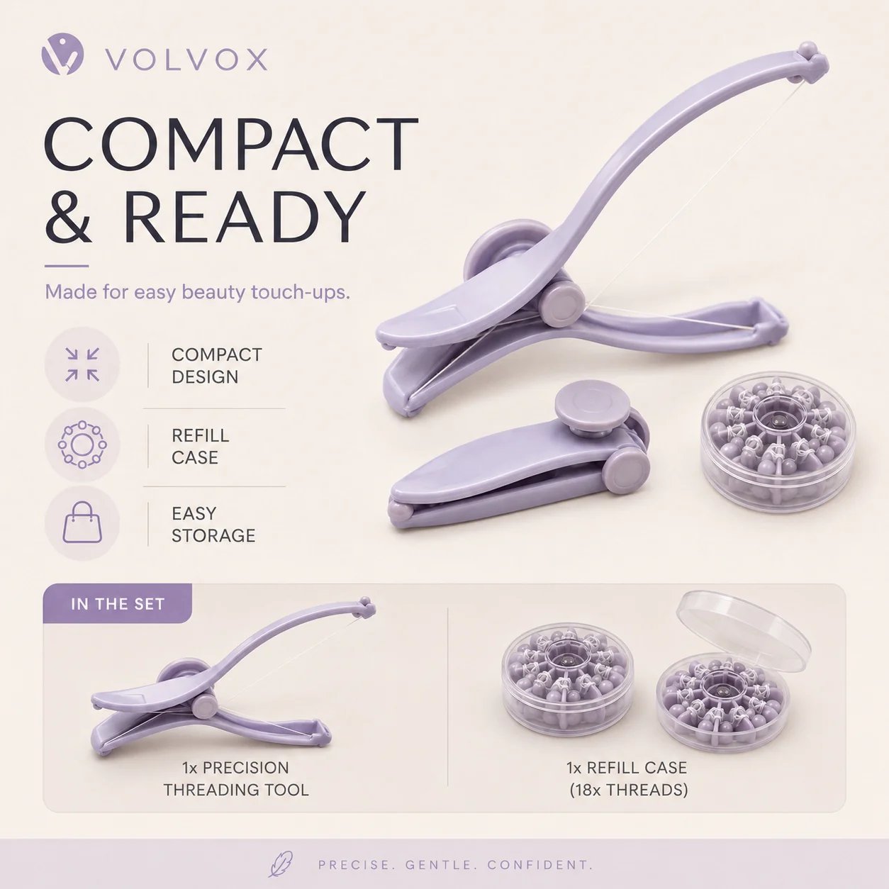 🔥LAST DAY 49% OFF - VOLVOX Precise Brow Threading Tool💋