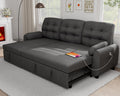Sectional Sofa Couch, 87" Sleeper Sofa Bed with Reversible Storage Chaise Pull Out Couch🏆
