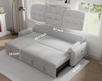 Sectional Sofa Couch, 87" Sleeper Sofa Bed with Reversible Storage Chaise Pull Out Couch🏆