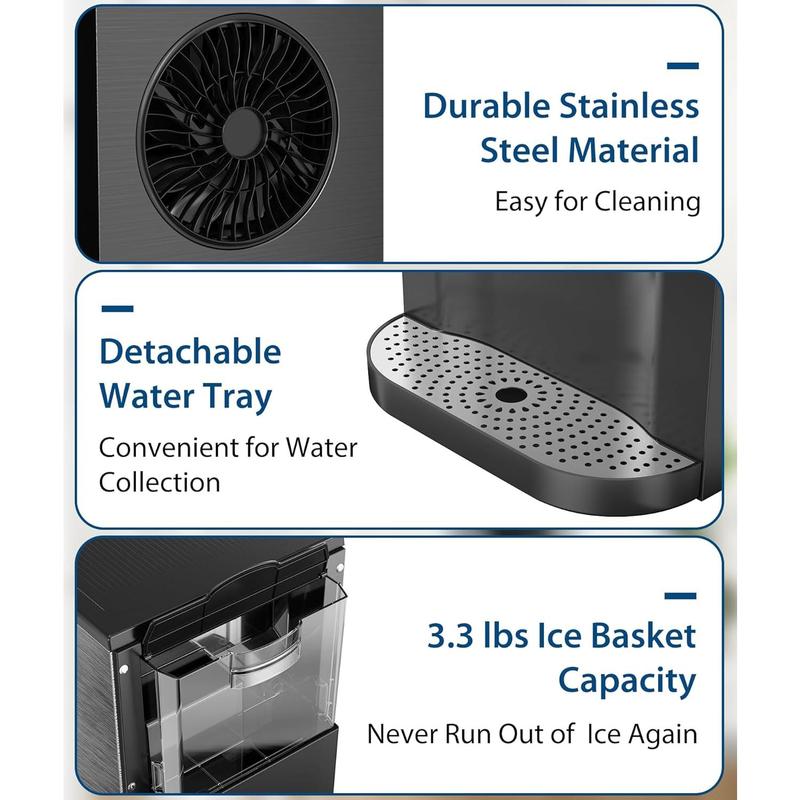 Nugget Ice Maker, 44lbs/Day, Fast 15min Ice, Self-Dispensing & Self-Cleaning🏆