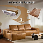104" Cloud Sectional Couch with L-Shape Chaise,Modern Modular Sofa with Deep Seat, Upholstered Couches for Living Room Bedroom,No Assembly Required, Black (Plush Corduroy Fabric)🏆