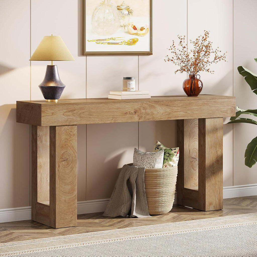 63-Inch Long Console Table, Wooden Rectangular Sofa Table Behind The Couch, Farmhouse Entryway Table for Entrance, Hallway, Living Room🏆