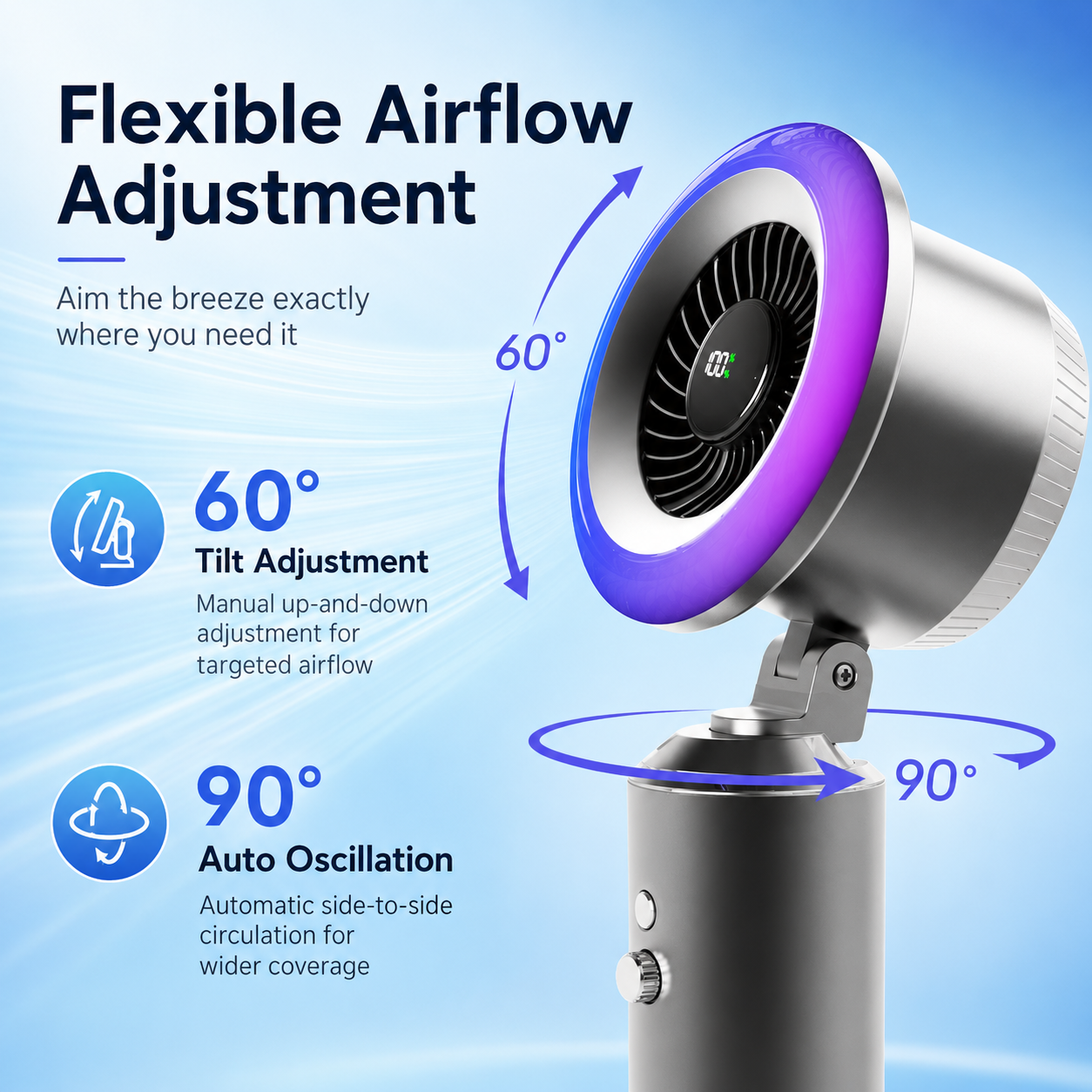 🌙 AI Smart Quiet Air Circulation Fan🏆