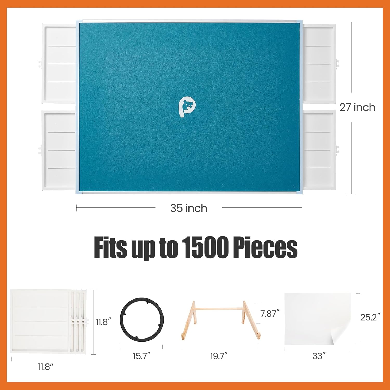 Rotating Puzzle Board with Drawers and Cover,Tilt&Lazy Susan🏆
