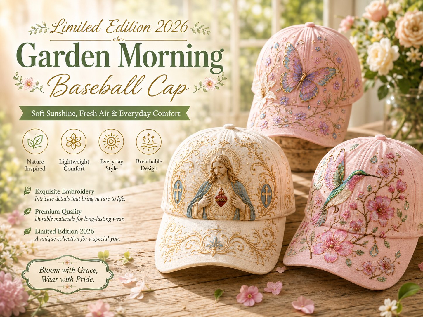 🔥Last Day 49% OFF 🌸🌿 Garden Morning Cap (✨2026 Limited Edition)🏆