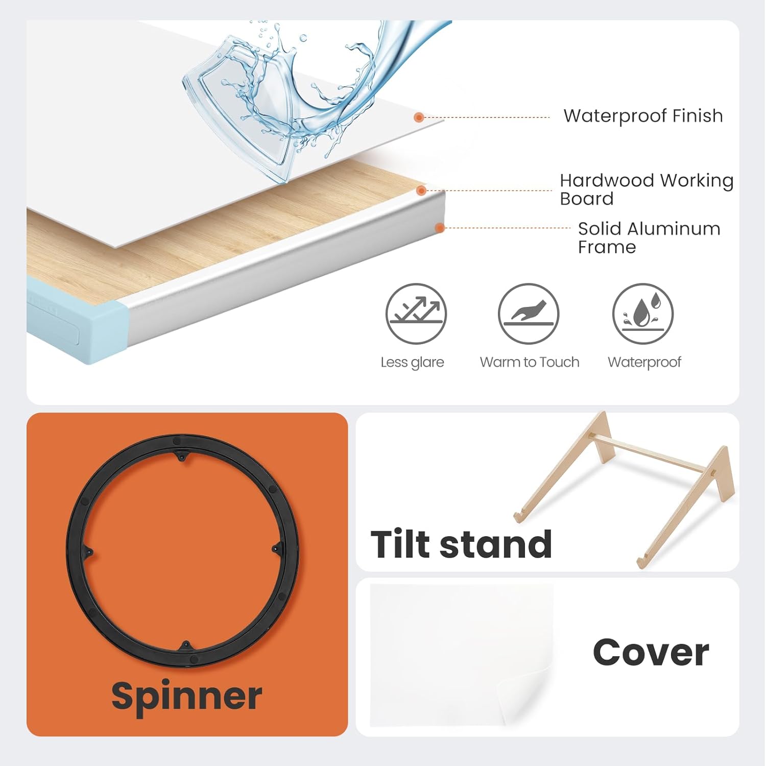 Rotating Puzzle Board with Drawers and Cover,Tilt&Lazy Susan🏆