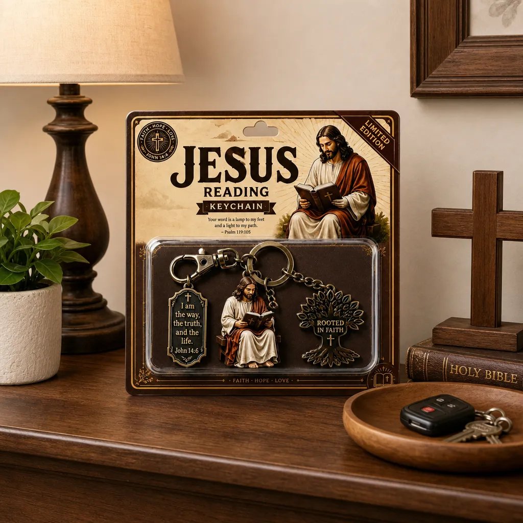 🔥LAST DAY 50% OFF - ✝Jesus Reading Keychain💋