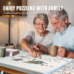 Rotating Puzzle Board with Drawers and Cover,Tilt&Lazy Susan🏆