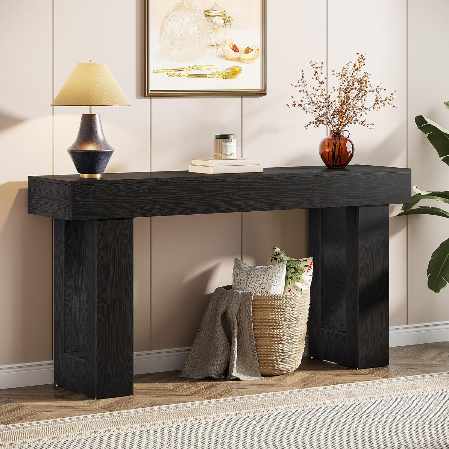 63-Inch Long Console Table, Wooden Rectangular Sofa Table Behind The Couch, Farmhouse Entryway Table for Entrance, Hallway, Living Room🏆