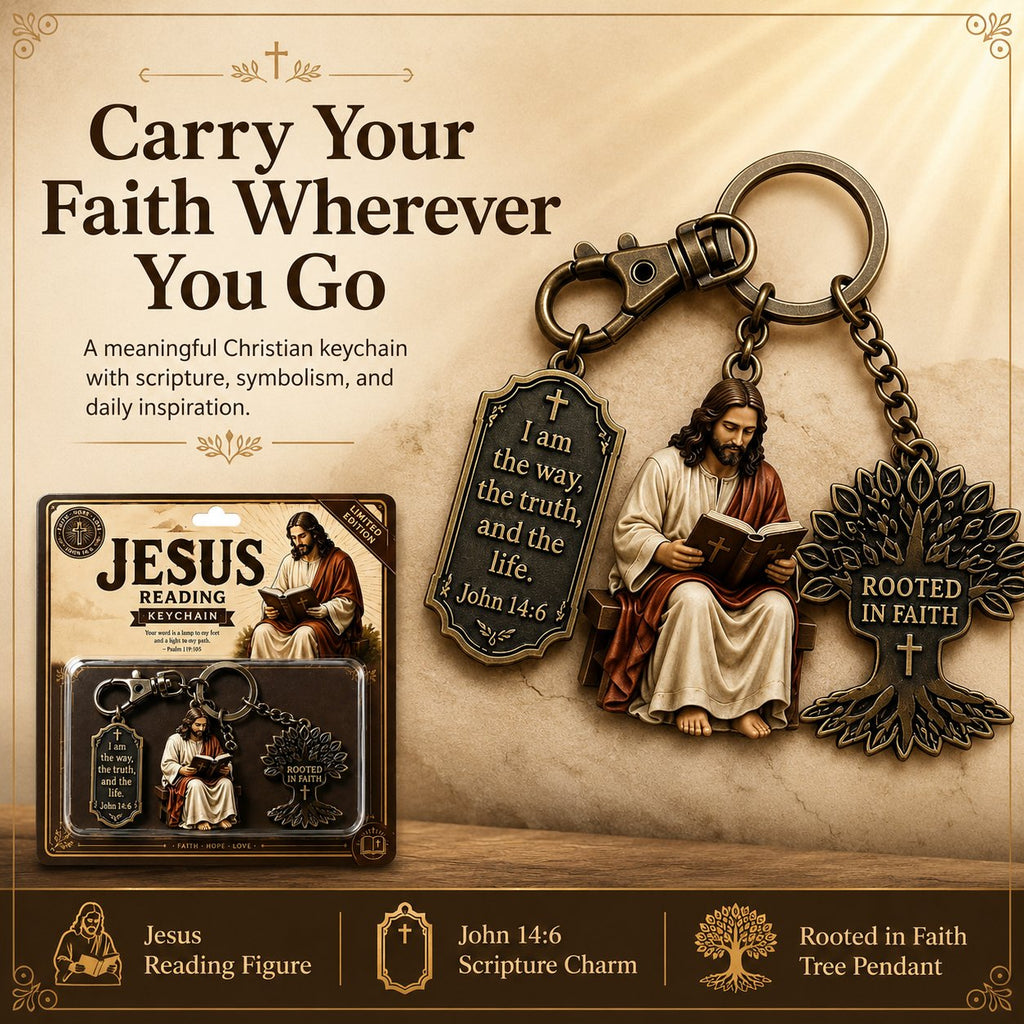 🔥LAST DAY 50% OFF - ✝Jesus Reading Keychain💋