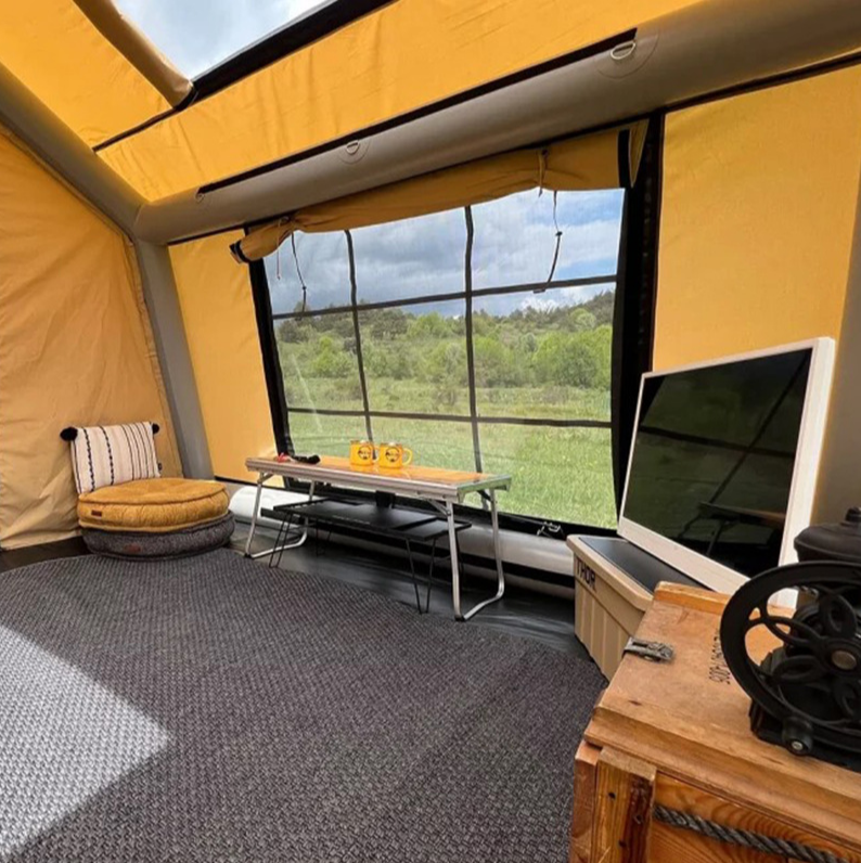🏕️Light luxury fortress|Inflatable instant molding🔄Double door panoramic view|Available in all seasons❄️☀️🏆