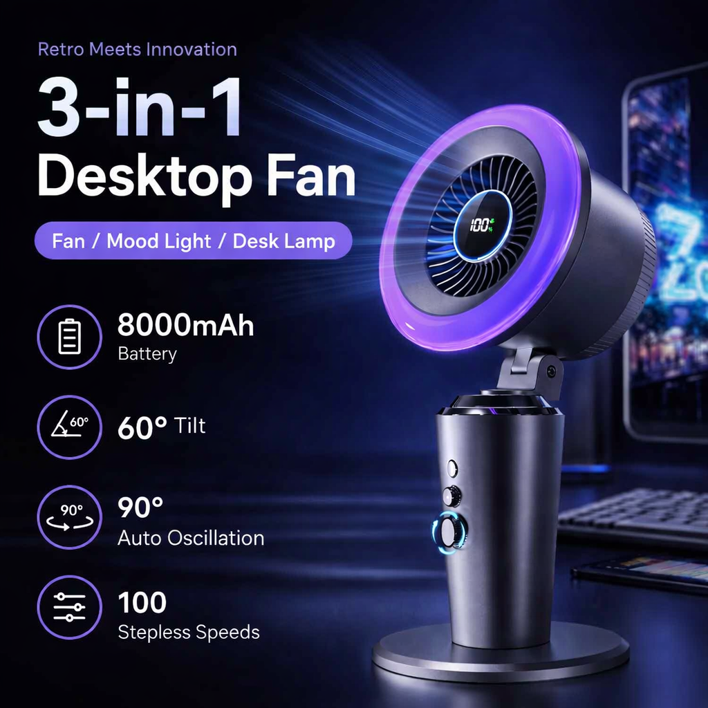 🌙 AI Smart Quiet Air Circulation Fan🏆