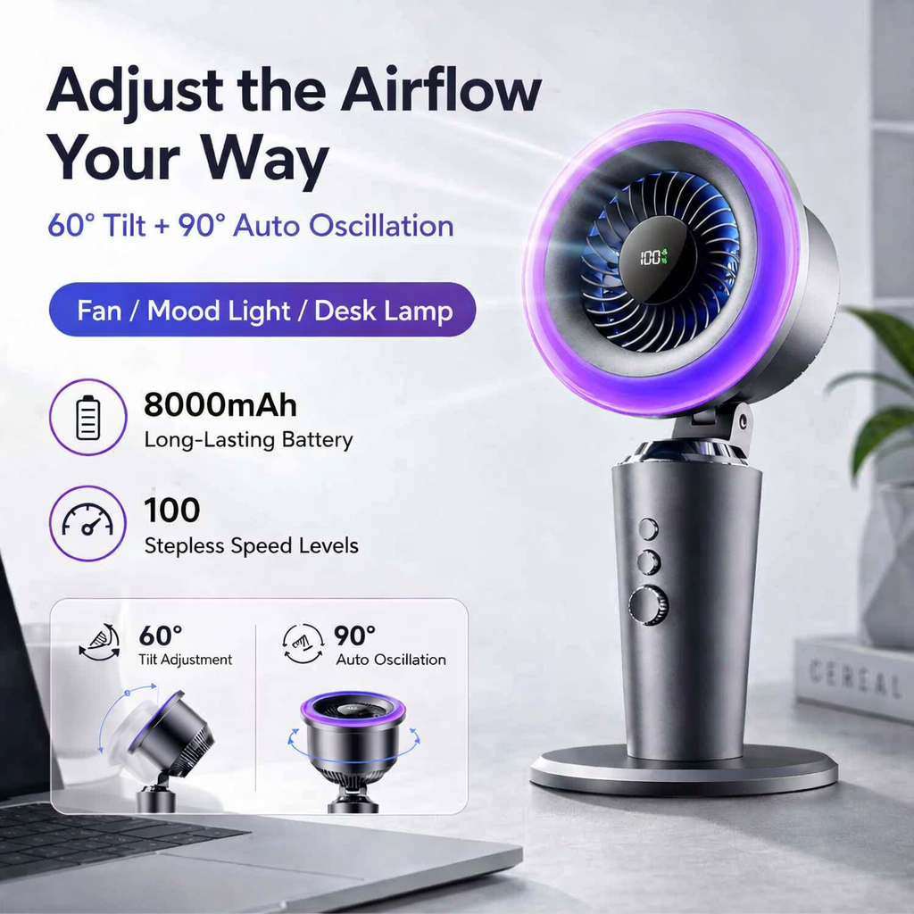 🌙 AI Smart Quiet Air Circulation Fan🏆