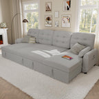 Sectional Sofa Couch, 87" Sleeper Sofa Bed with Reversible Storage Chaise Pull Out Couch🏆