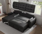 Sectional Sofa Couch, 87" Sleeper Sofa Bed with Reversible Storage Chaise Pull Out Couch🏆