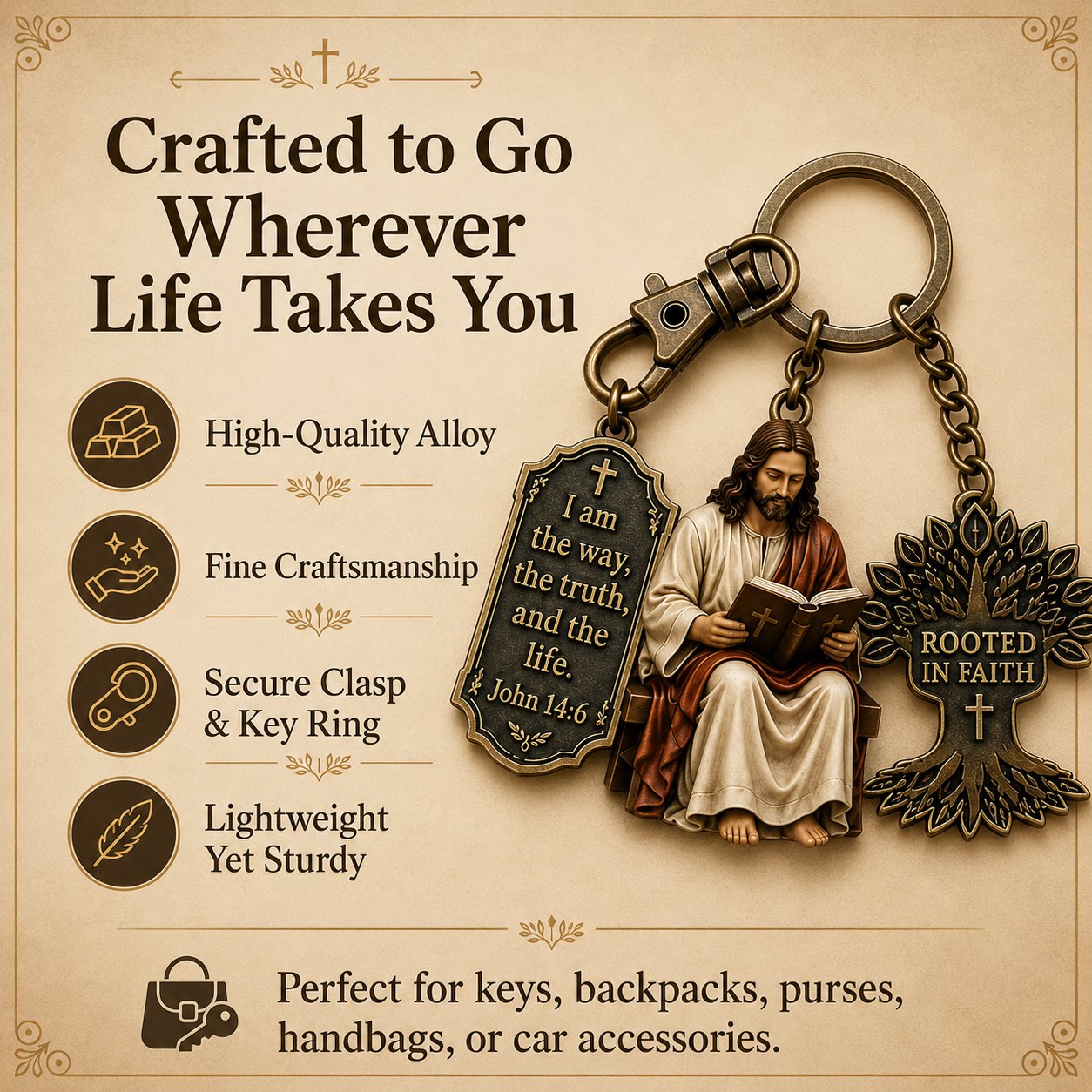 🔥LAST DAY 50% OFF - ✝Jesus Reading Keychain💋