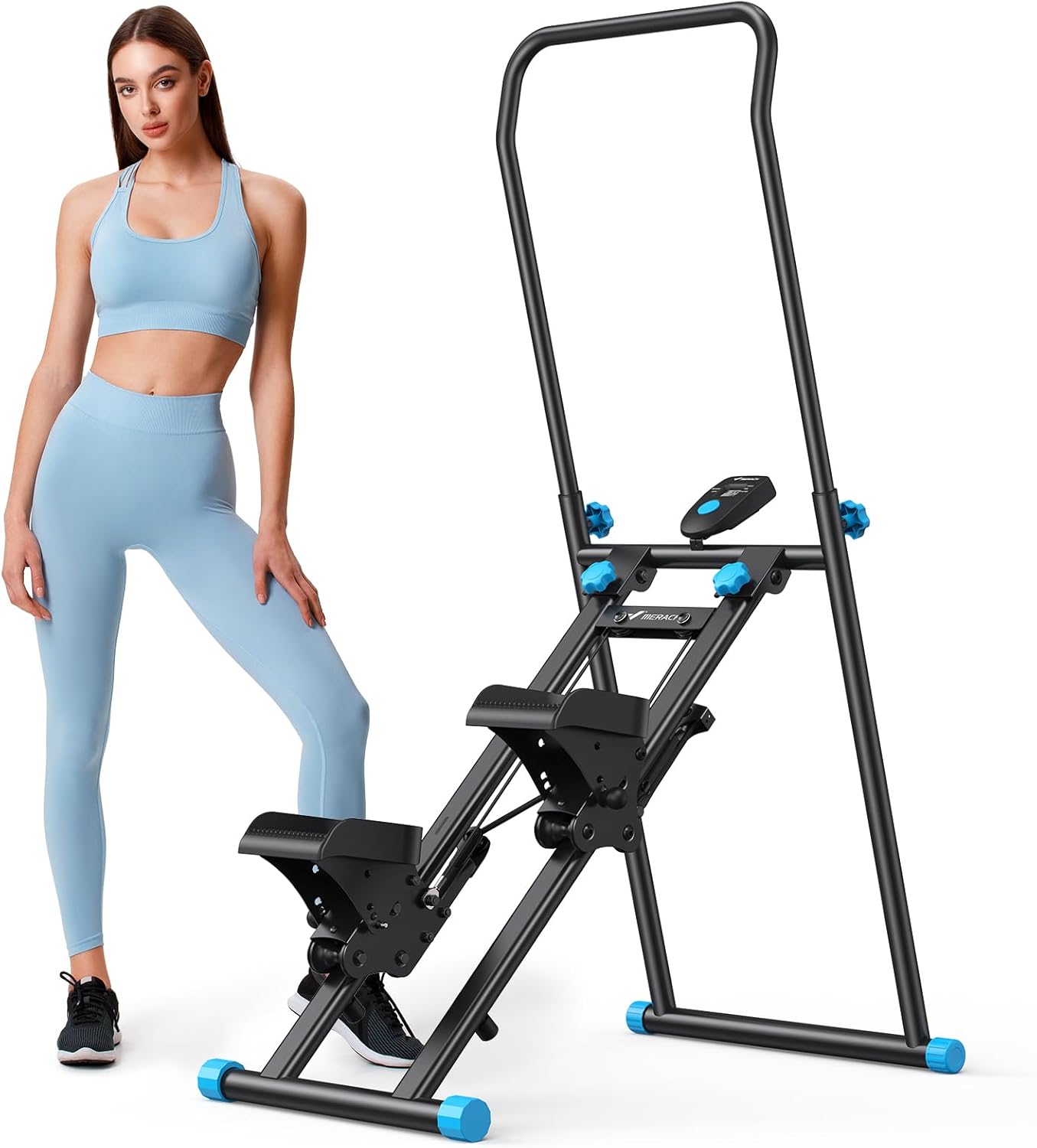 Stair Stepper with Handlebar, LED Display, 300LBS Capacity, Climber Exercise Machine for Workouts, Home Fitness Equipment for Women&Men🏆