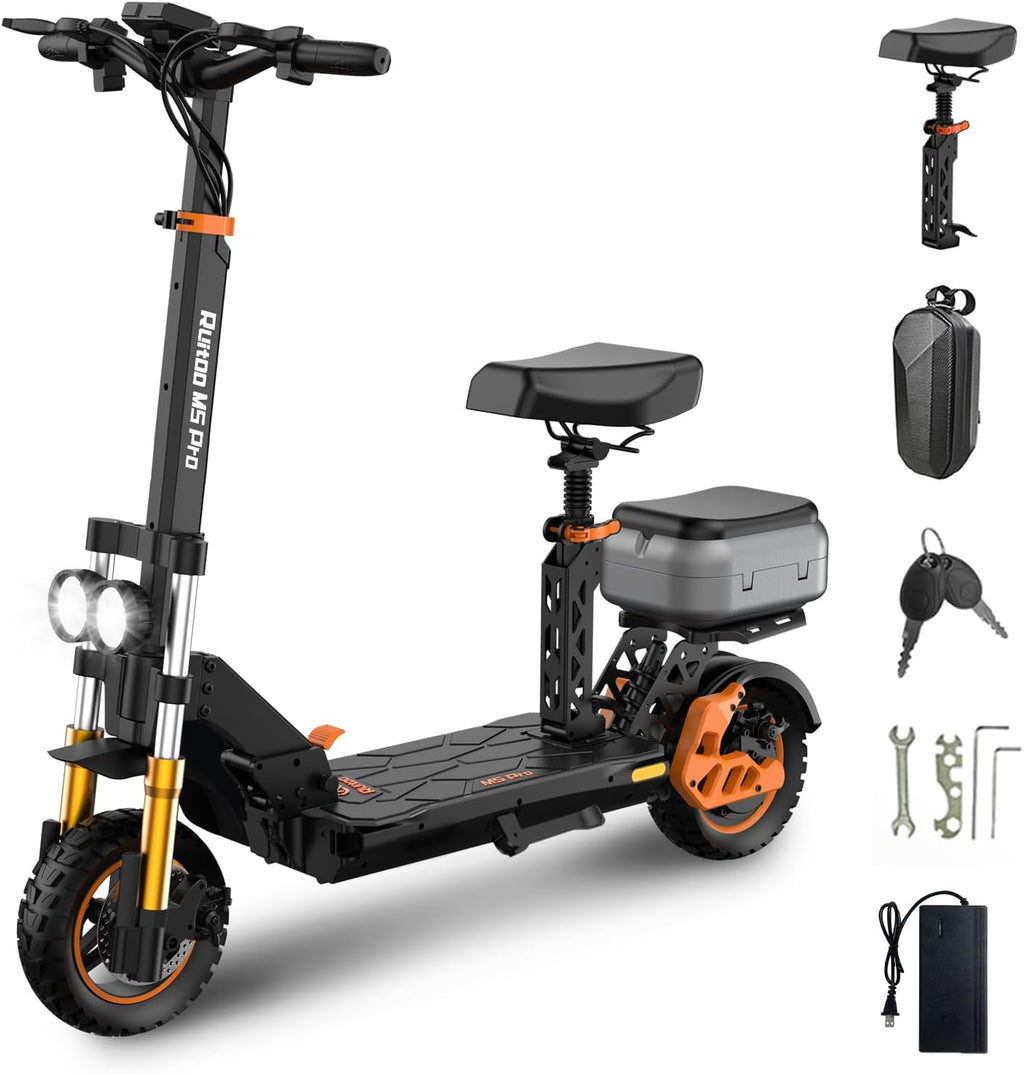 Electric Scooter for Adults 5600W Dual Motors, 50MPH & 50 Miles Range, 60V 27Ah Battery, Foldable Heavy Duty E Scooter, 11" Off Road Tires Fast Electric Scooter with Seat🏆